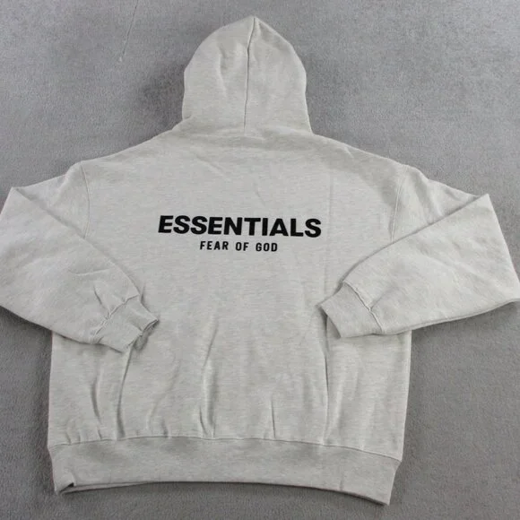 Fear of God Essentials Hoodie Mens Medium Light Oatmeal Heather Sweatshirt NEW - Picture 3 of 12